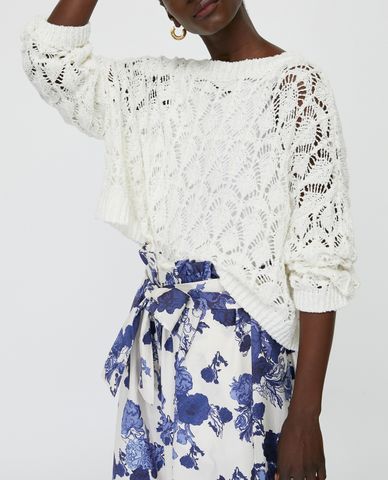  MAX&Co. - Áo len nữ tay dài cổ bẹt Tricot Lace 