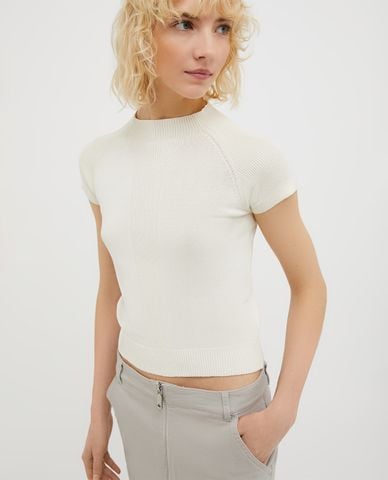  MAX&Co. - Áo dệt kim phom croptop tay ngắn năng động Quiete 