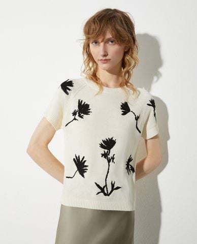  MAX&Co. - Áo dệt kim nữ cổ tròn tay ngắn Dizzy 