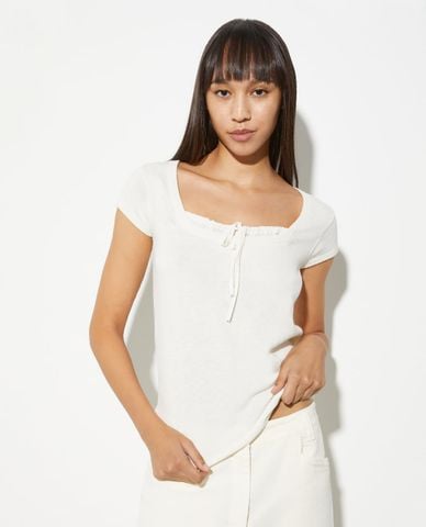  MAX&Co. - Áo kiểu nữ cổ vuông tay ngắn Canova 