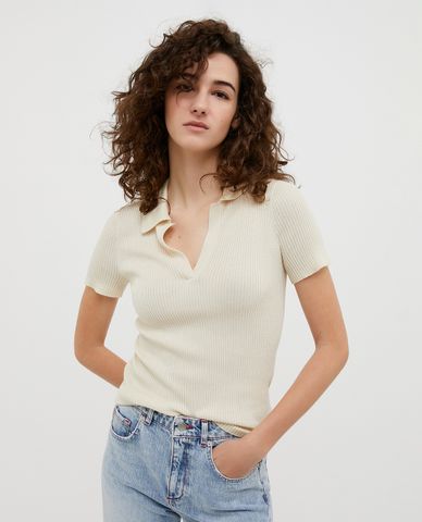  MAX&Co. - Áo polo cổ V dệt kim cá tính Sigma 