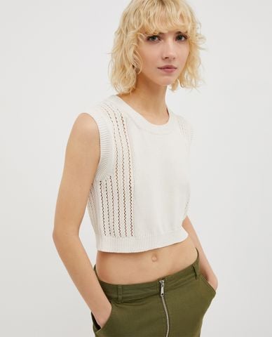  MAX&Co. - Áo croptop cổ tròn sát nách dệt kim Belinda 