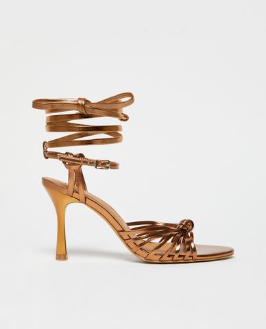  MAX&Co. - Giày sandals cao gót mũi tròn phối dây xoắn Knotheel 