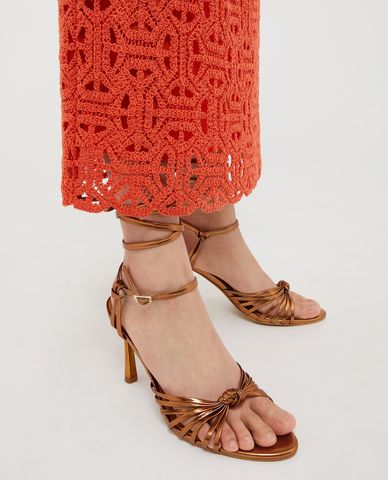  MAX&Co. - Giày sandals cao gót mũi tròn phối dây xoắn Knotheel 