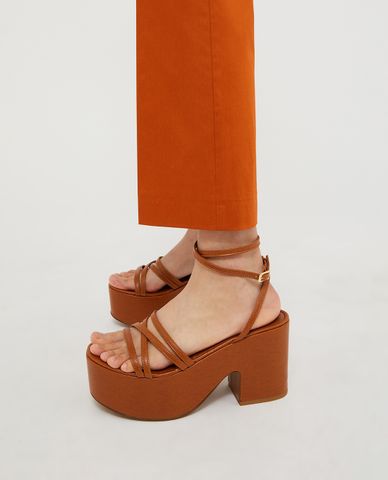  MAX&Co. - Giày sandals đế cao mũi tròn phối dây đan chéo Wedgy1 