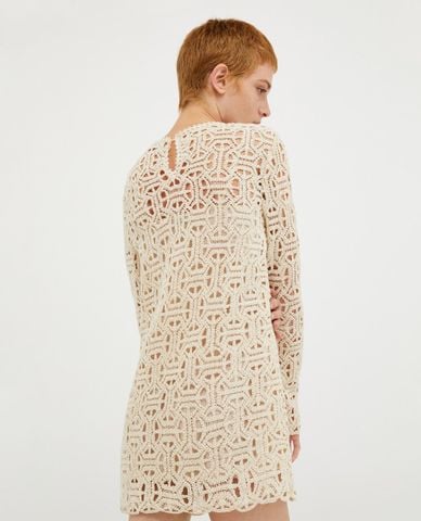  MAX&Co. - Đầm mini cổ tròn tay dài phối ren Perim 