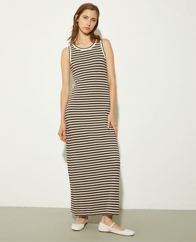  MAX&Co. - Đầm sát nách midi cổ tròn kẻ sọc Detroit 