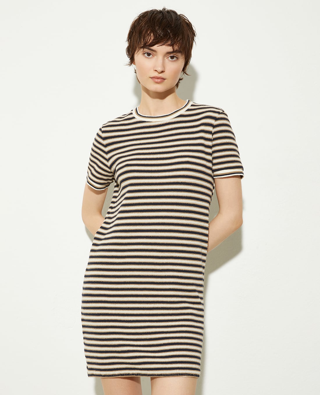 MAX&Co. - Đầm dệt kim mini kẻ sọc Fez