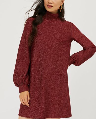  MAX&Co. - Đầm mini phom suông cổ cao tay dài Jersey Lamé 