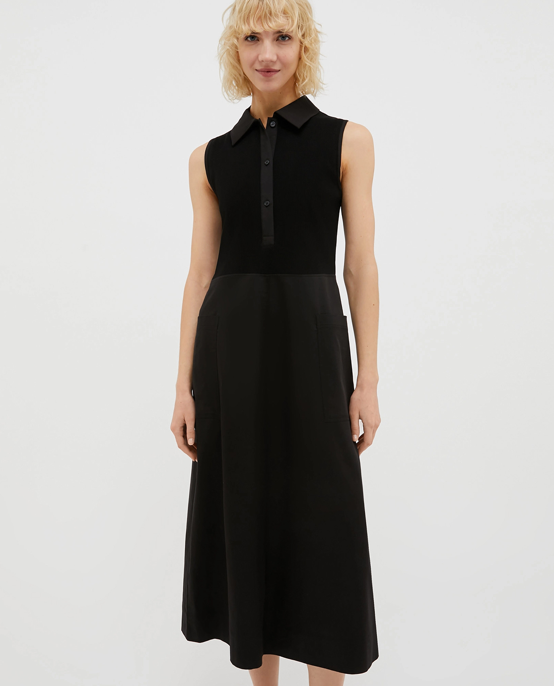 MAX&Co. - Đầm sát nách midi cổ bẻ dệt kim thời thượng Carpazi