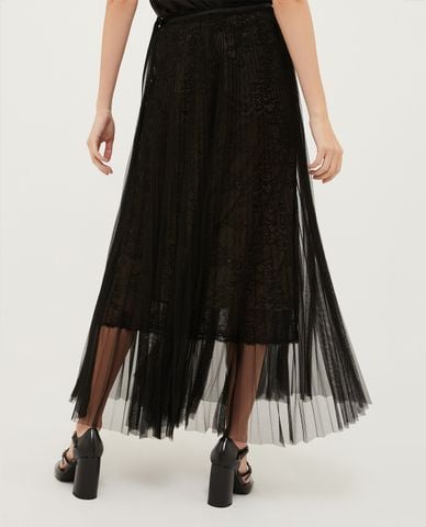  MAX&Co. - Chân váy chữ A midi dáng xoè xếp li xuyên thấu Cuneo 