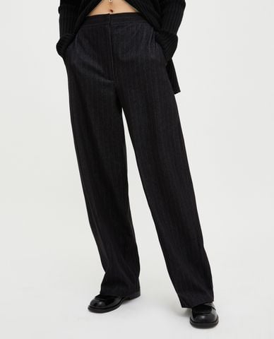  MAX&Co. - Quần nữ ống đứng lưng cao kẻ sọc Zeo 