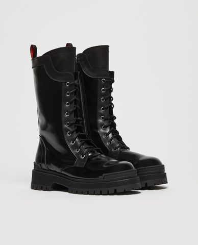  MAX&Co. - Boots đế thấp mũi tròn phối dây rút cá tính Combatboot 