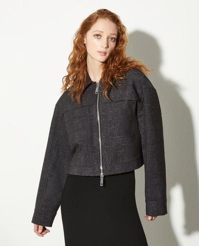  MAX&Co. - Áo khoác croptop nữ cổ bẻ tay dài Yemen 