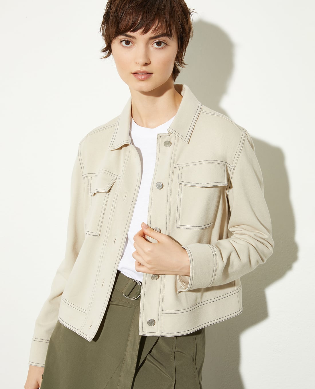 MAX&Co. - Áo khoác nữ một hàng nút cổ bẻ tay dài Iberia