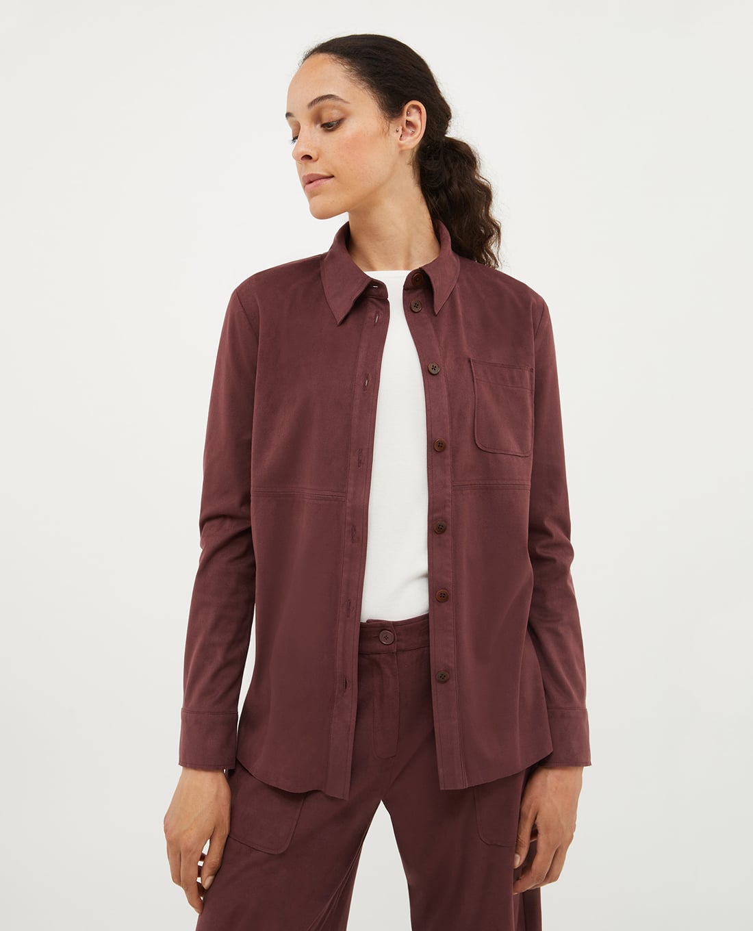 MAX&Co. - Áo sơ mi cổ bẻ tay dài phối túi Picasso