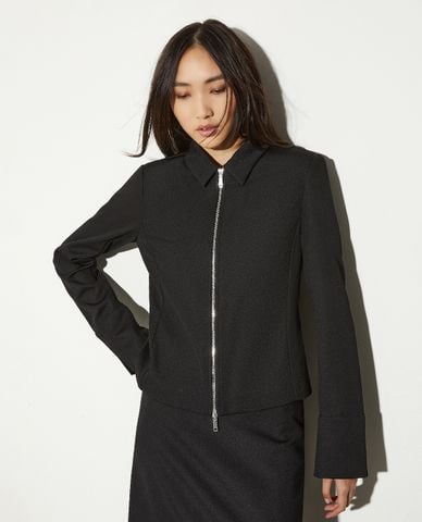  MAX&Co. - Áo khoác sơ mi nữ cổ bẻ tay dài phối zip Andorra 