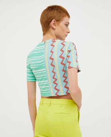  MAX&Co. - Áo croptop cổ tròn tay ngắn vạt chéo Caraboi 