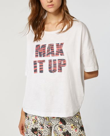  MAX&Co. - Áo thun nữ cổ tròn ngắn tay phối chữ in thời trang 