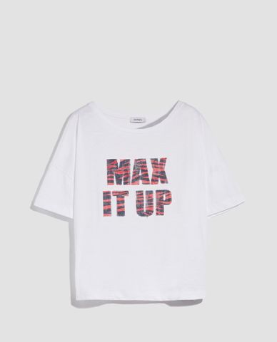  MAX&Co. - Áo thun nữ cổ tròn ngắn tay phối chữ in thời trang 