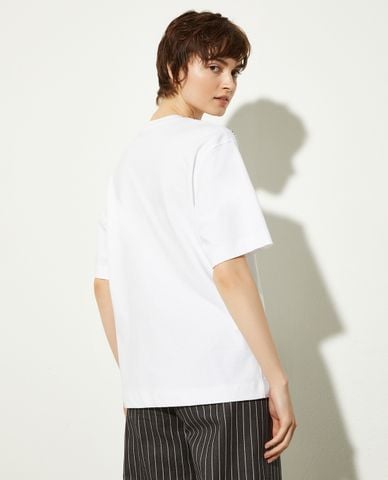  MAX&Co. - Áo thun nữ cổ tròn tay ngắn đính đá Ragazza 