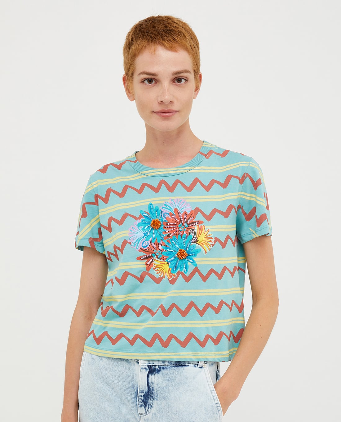 MAX&Co. - Áo thun cổ tròn tay ngắn phối hoạ tiết Calibri