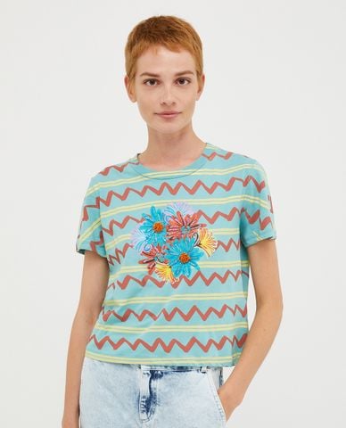  MAX&Co. - Áo thun cổ tròn tay ngắn phối hoạ tiết Calibri 