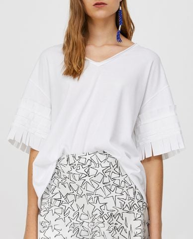  MAX&Co. - Áo thun nữ tay ngắn cổ V Intertwined Ribbon 