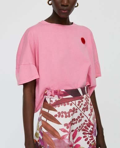  MAX&Co. - Áo thun nữ croptop cổ tròn ngắn tay Dot Appliqué 