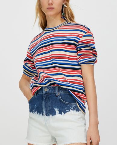  MAX&Co. - Áo thun nữ cổ tròn kẻ sọc Lamé Stripes 