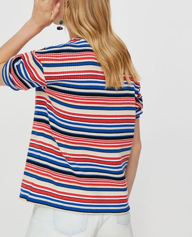  MAX&Co. - Áo thun nữ cổ tròn kẻ sọc Lamé Stripes 