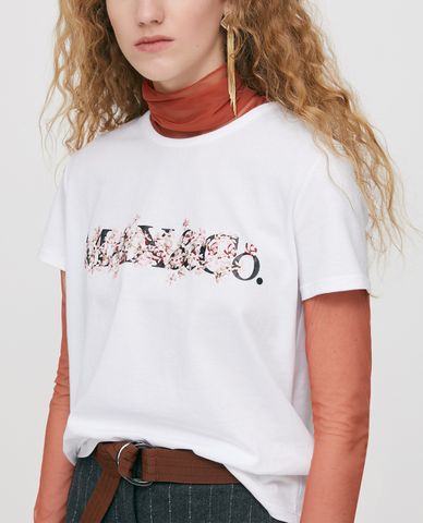  MAX&Co. - Áo thun nữ cổ tròn tay ngắn Floral Embroidered 