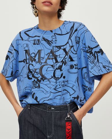  MAX&Co. - Áo thun nữ cổ tròn tay ngắn Printed Cotton 