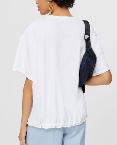  MAX&Co. - Áo thun nữ cổ tròn tay ngắn phối dây rút Jersey And Nylon 