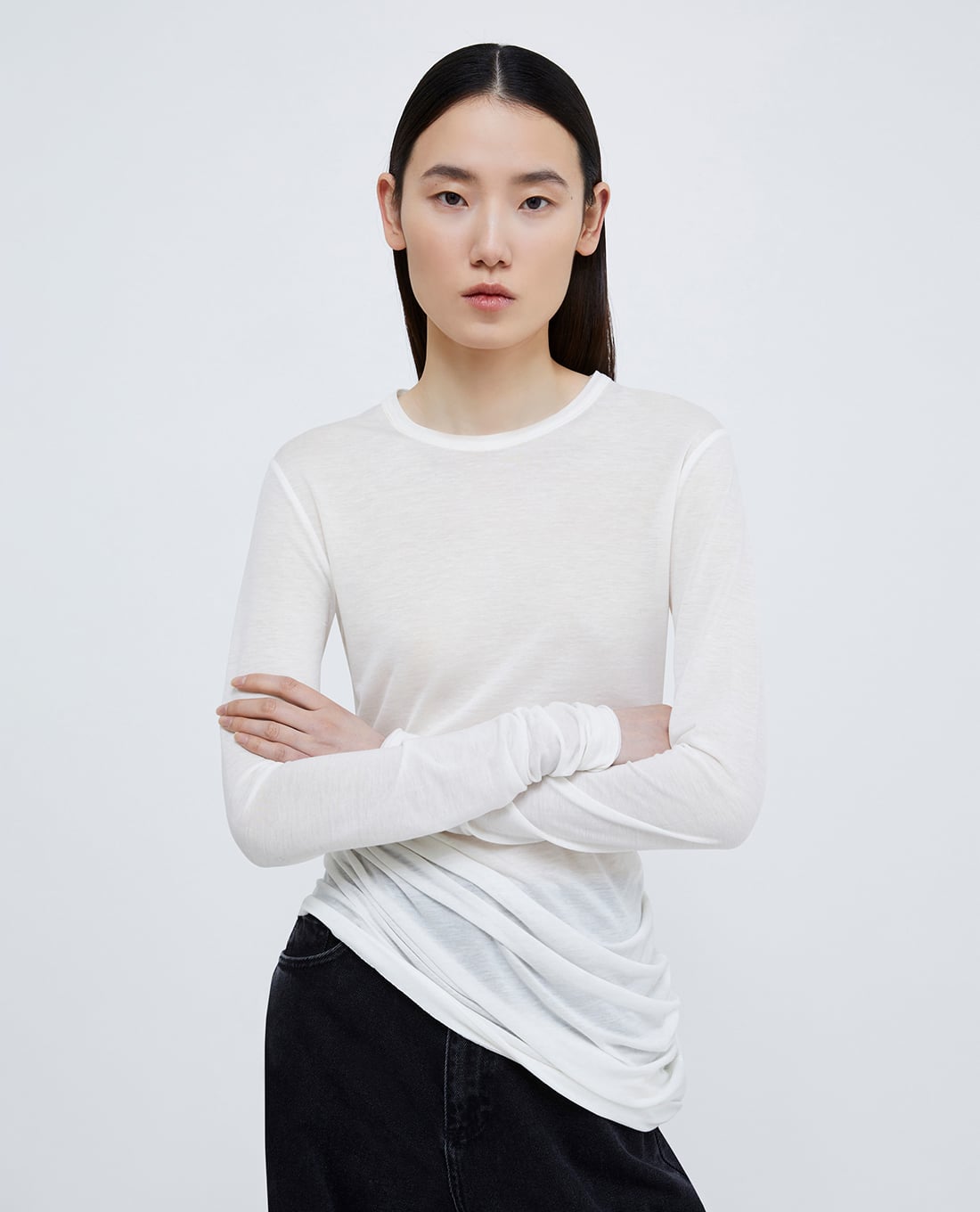 MAX&Co. - Áo thun cổ tròn tay dài hiện đại Orione