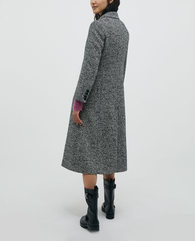  MAX&Co. - Áo blazer nữ dáng dài phối nút cài tròn Tweed Midi 