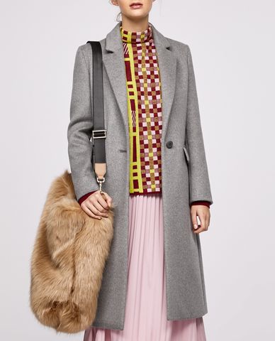  MAX&Co. - Áo măng tô nữ phối nút cài Ermine 