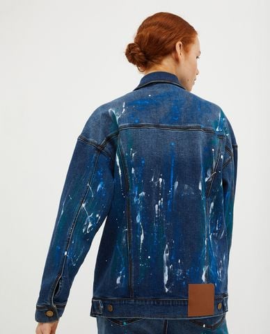  MAX&Co. - Áo khoác denim nữ cổ bẻ tay dài Tebe 