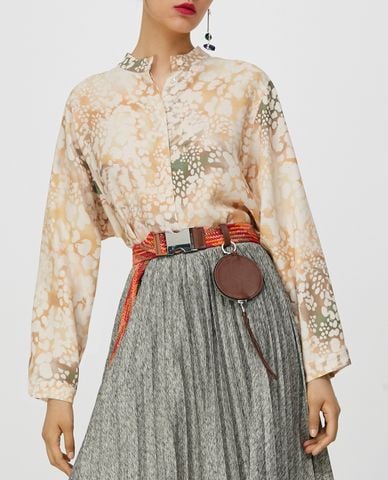  MAX&Co. - Áo sơ mi nữ tay dài Standing Collar 