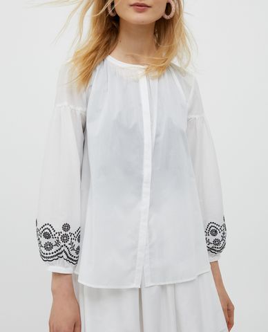  MAX&Co. - Áo kiểu nữ cổ tròn tay dài phồng nhẹ Gabriele 