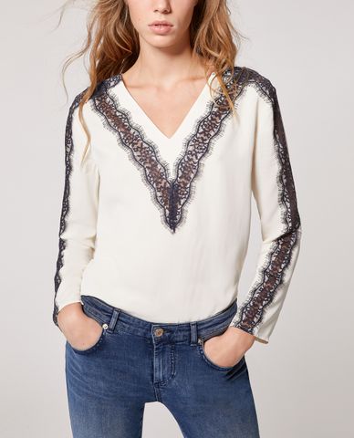  MAX&Co. - Áo kiểu nữ phom suông viền ren 