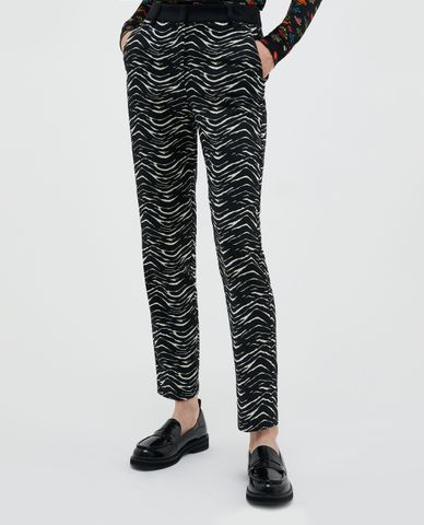  MAX&Co. - Quần nữ lưng cao ống đứng phối họa tiết Jacquard Patterned 