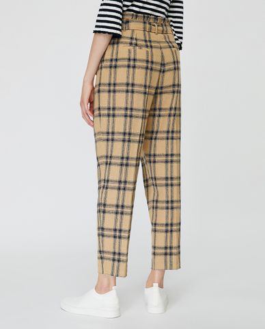  MAX&Co. - Quần kiểu nữ kẻ caro Linen And Cotton 