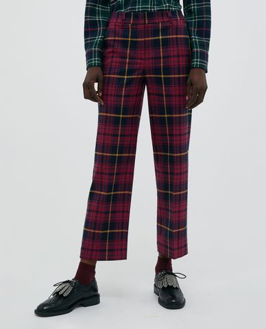  MAX&Co. - Quần tây nữ phom suông sọc caro Lame Tartan 