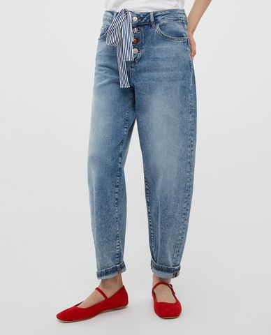  MAX&Co. - Quần jeans nữ lưng cao phối nút kim loại Felicita 