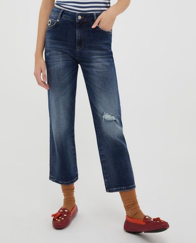  MAX&Co. - Quần jeans nữ wash bạc phom suông Pregiato 