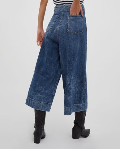  MAX&Co. - Quần jeans nữ ống rộng phối thắt lưng Rivarolo 