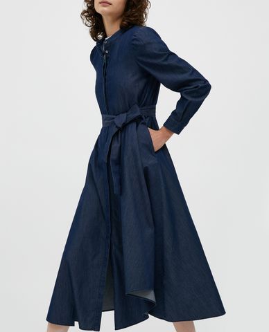  MAX&Co.- Đầm midi cổ trụ tay dài phối thắt lưng Tizio 