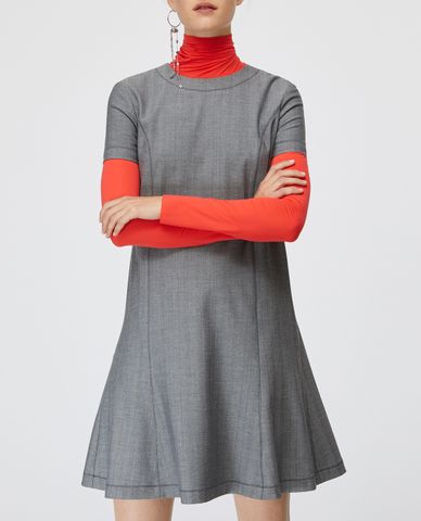  MAX&Co. - Đầm mini ngắn tay phom xòe Microprint Shift 