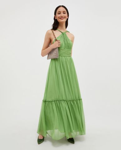  MAX&Co. - Đầm xếp li maxi cổ yếm Sintonia 